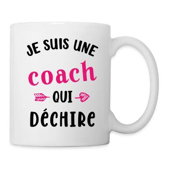 Une Coach qui déchire Femme Sportif Cadeau Humour - Mug blanc - blanc - Droite