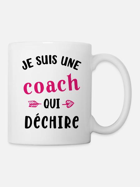 Une Coach qui déchire Femme Sportif Cadeau Humour - Mug blanc - blanc