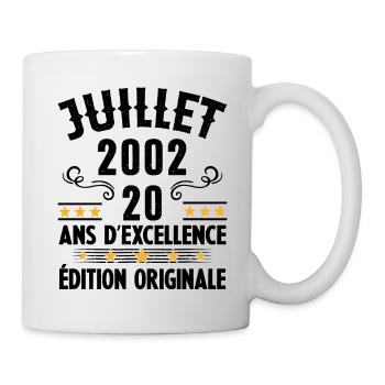 20 Ans Anniversaire Vintage Né(e) en Juillet 2002 - Mug blanc - blanc - Droite