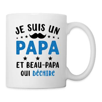 je suis un Papa et un Beau-Papa qui déchire - Mug blanc - blanc - Droite