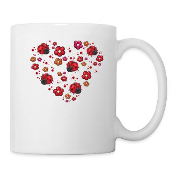 Love Ladybugs Entomology Gift Insect Heart Red - Mug - white - Right