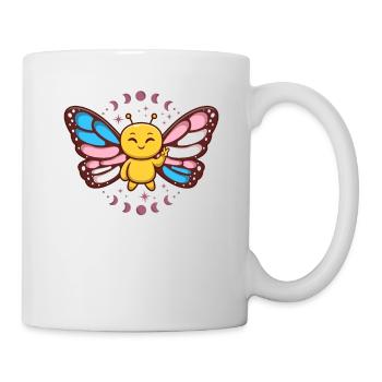 Papillon monarque transgenre Trans Fierté subtile - Mug blanc - blanc - Droite