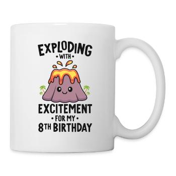 Vulkan Geburtstagsparty 8. Geburtstag 8 Jahre alt - Tasse - Weiß - Rechts