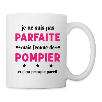 pas parfaite mais femme de pompier - Mug blanc - blanc - Droite