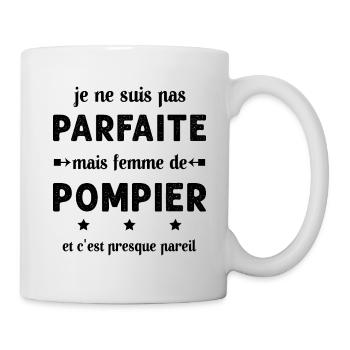 pas parfaite mais femme de pompier - Mug blanc - blanc - Droite