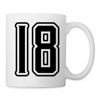 18 Zahl symbol - Tasse - Weiß - Rechts