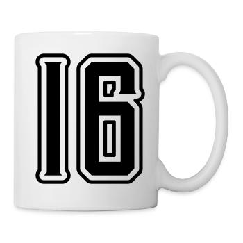 16 Zahl symbol - Tasse - Weiß - Rechts