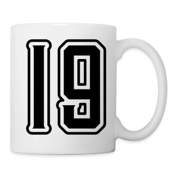 19 Zahl symbol - Tasse - Weiß - Rechts