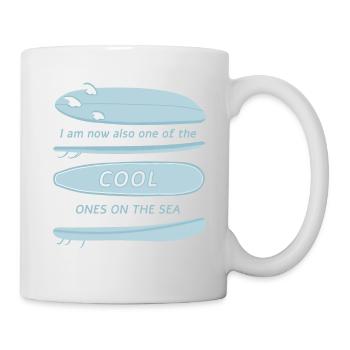 Planche de surf, je suis maintenant aussi l’un des cool - Mug blanc - blanc - Droite
