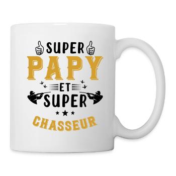 Super papy et Super Chasseur - Mug blanc - blanc - Droite