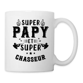 Super papy et Super Chasseur - Mug blanc - blanc - Droite