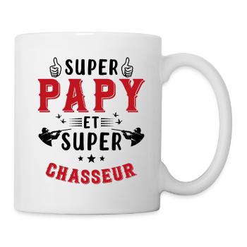 Super papy et Super Chasseur - Mug blanc - blanc - Droite