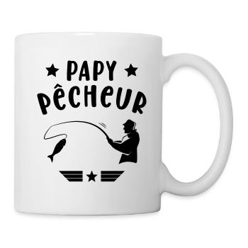 Papy Pêcheur Humour Fête des Grands Pères Noël - Mug blanc - blanc - Droite
