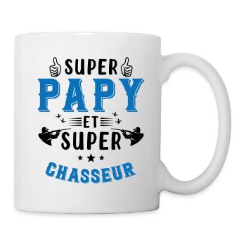 Super papy et Super Chasseur - Mug blanc - blanc - Droite