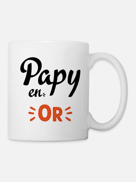 Papy en or humour papy cadeau - Mug blanc - blanc