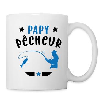 Papy Pêcheur Humour Fête des Grands Pères Noël - Mug blanc - blanc - Droite