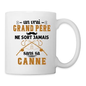 Un vrai Grand Père Pêcheur - Mug blanc - blanc - Droite