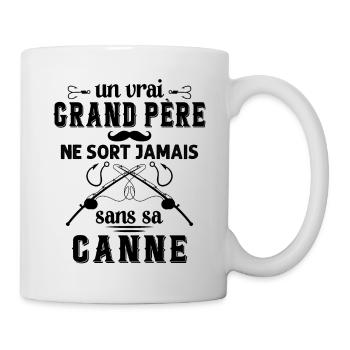 Un vrai Grand Père Pêcheur - Mug blanc - blanc - Droite