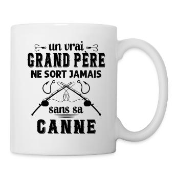 Un vrai Grand Père Pêcheur - Mug blanc - blanc - Droite