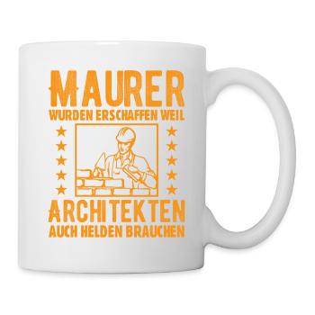 Maurer Lustige Sprüche - Tasse - Weiß - Rechts