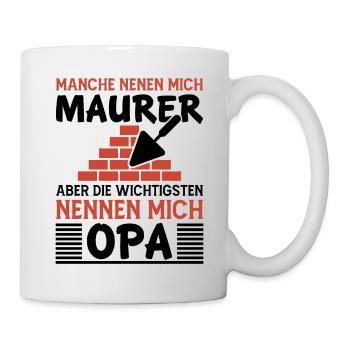 Maurer Lustige Sprüche - Tasse - Weiß - Rechts