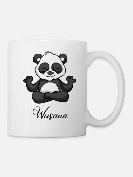 Auszeit Durchatmen Wusaaa Panda - Tasse - Weiß