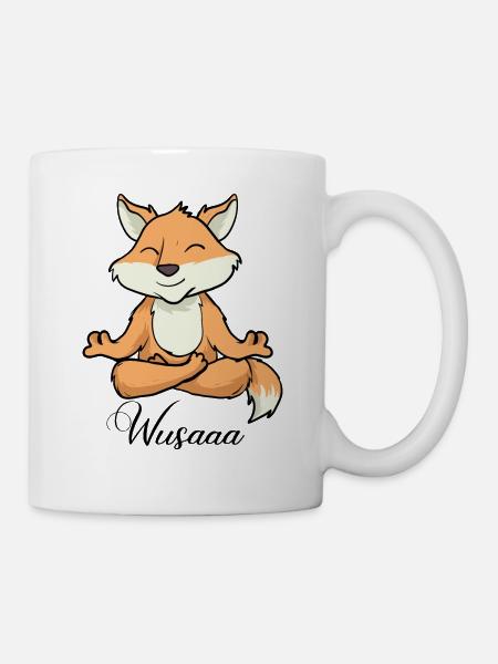 Auszeit Durchatmen Wusaaa Fuchs - Tasse - Weiß