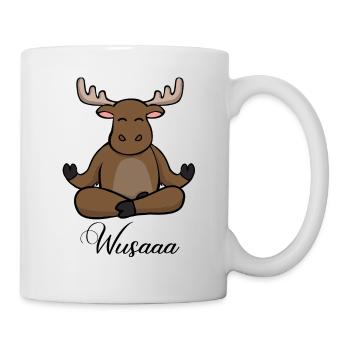 Auszeit Durchatmen Wusaaa Elch - Tasse - Weiß - Rechts