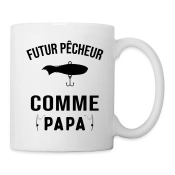 Futur pêcheur comme papa humour cadeau pêcheur - Mug blanc - blanc - Droite
