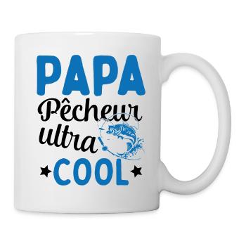 Cadeau Papa pêcheur cadeau fête des pères - Mug blanc - blanc - Droite