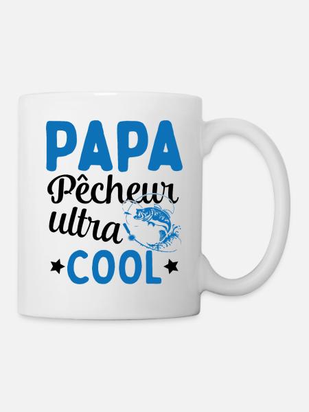 Cadeau Papa pêcheur cadeau fête des pères - Mug blanc - blanc