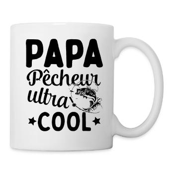 Cadeau Papa pêcheur cadeau fête des pères - Mug blanc - blanc - Droite