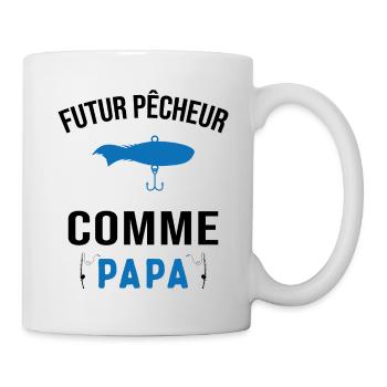 Futur pêcheur comme papa humour cadeau pêcheur - Mug blanc - blanc - Droite