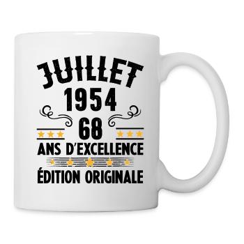 68 Ans Anniversaire Vintage Né(e) en Juillet 1954 - Mug blanc - blanc - Droite