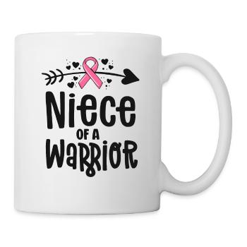 Nièce d’une famille guerrière Chemises contre le cancer du sein - Mug blanc - blanc - Droite