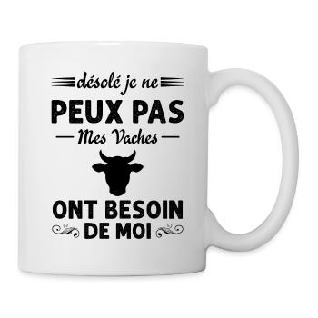 Mes Vaches Cadeau drôle pour l'agriculteur - Mug blanc - blanc - Droite