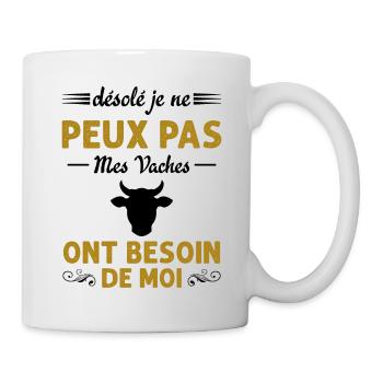 Mes Vaches Cadeau drôle pour l'agriculteur - Mug blanc - blanc - Droite