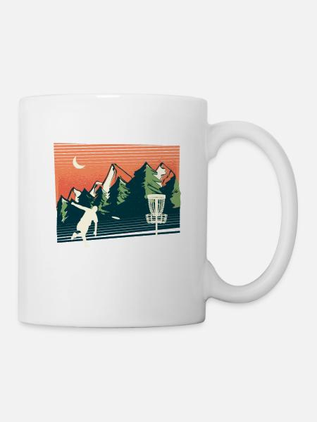 Trendsport Discgolf, Natur, Geometrie Design - Tasse - Weiß