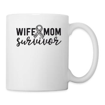 Frau Mama Überlebende Seltene Krankheit Bewusstsein Zebra - Tasse - Weiß - Rechts