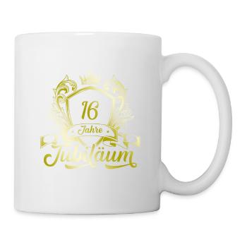 16 Zahl Kranz - Tasse - Weiß - Rechts