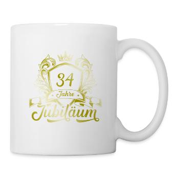 34 Zahl Kranz - Tasse - Weiß - Rechts