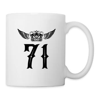 71 Zahl Krone - Tasse - Weiß - Rechts