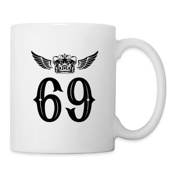 69 Zahl Krone - Tasse - Weiß - Rechts