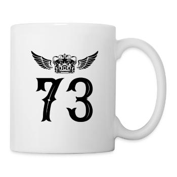 73 Zahl Krone - Tasse - Weiß - Rechts