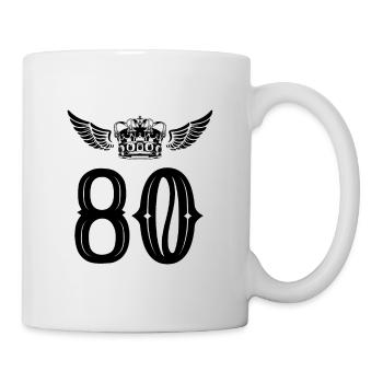 80 Zahl Krone - Tasse - Weiß - Rechts