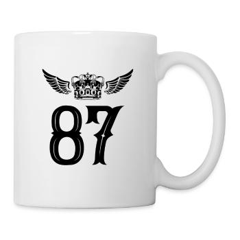 87 Zahl Krone - Tasse - Weiß - Rechts