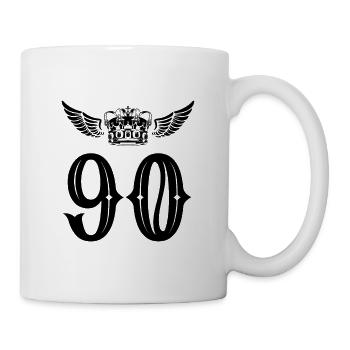 90 Zahl Krone - Tasse - Weiß - Rechts