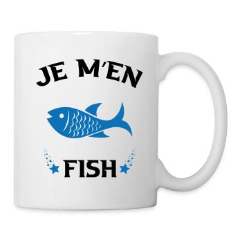 Je M'en Fish Cadeau Pêcheur Drôle Pêche - Mug blanc - blanc - Droite