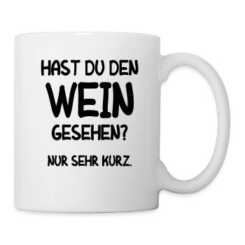 Vino Weinliebhaber Geschenk Wein Weinfest Rotwein - Tasse - Weiß - Rechts