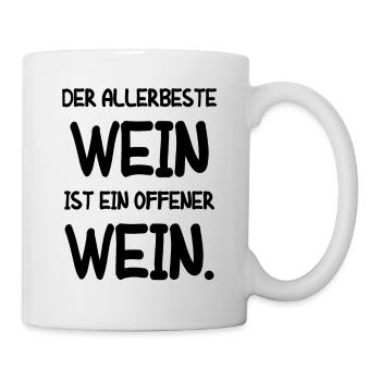 Vino Weinliebhaber Geschenk Wein Weinfest Rotwein - Tasse - Weiß - Rechts